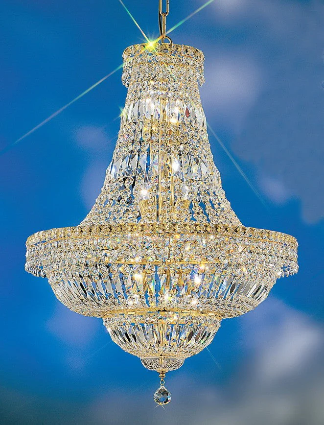 13 Lights crystal chandelier with crystalique crystal and gold plated finsih - Image 1