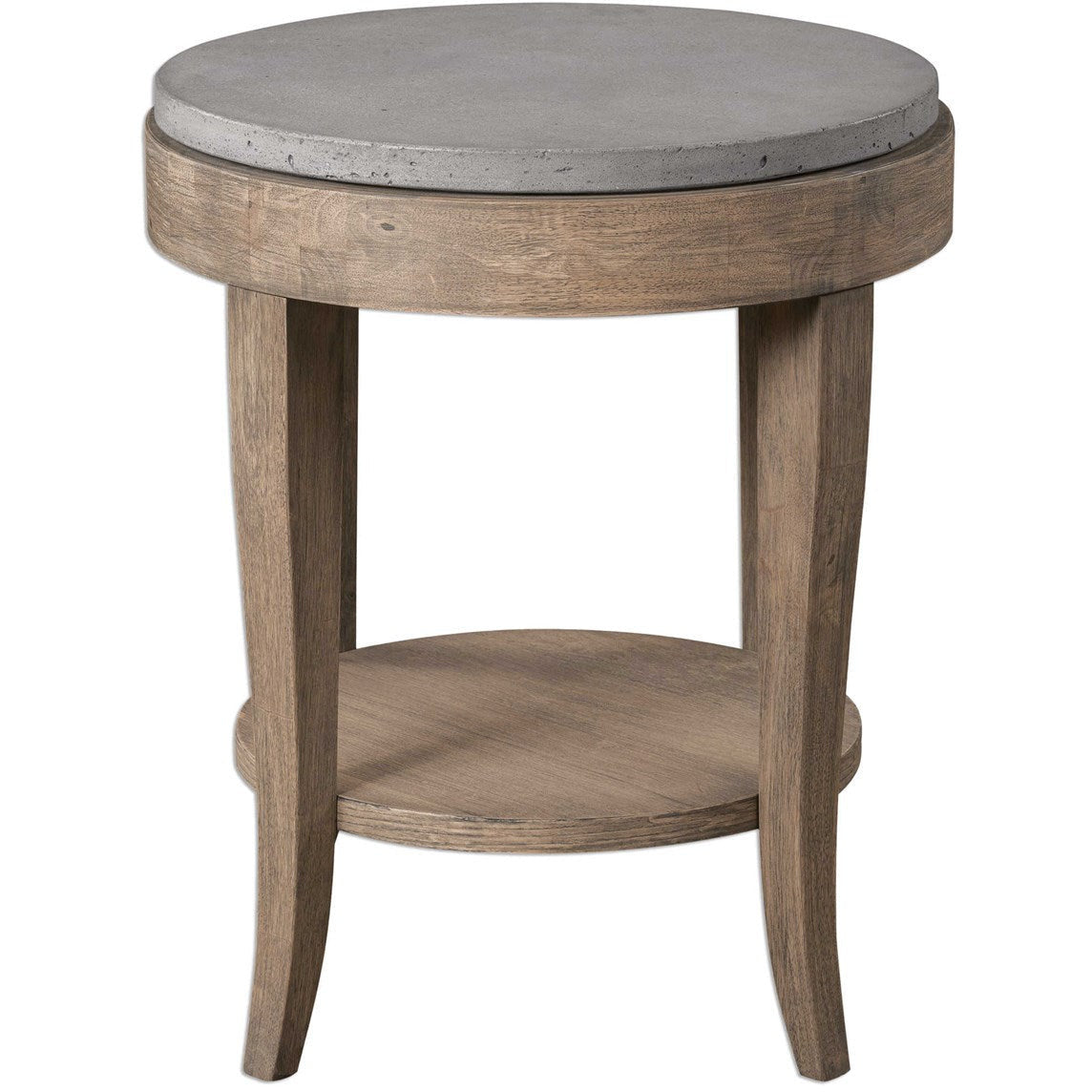 Uttermost Deka Concrete Top With Birch Wood Round Side Table - Image 2
