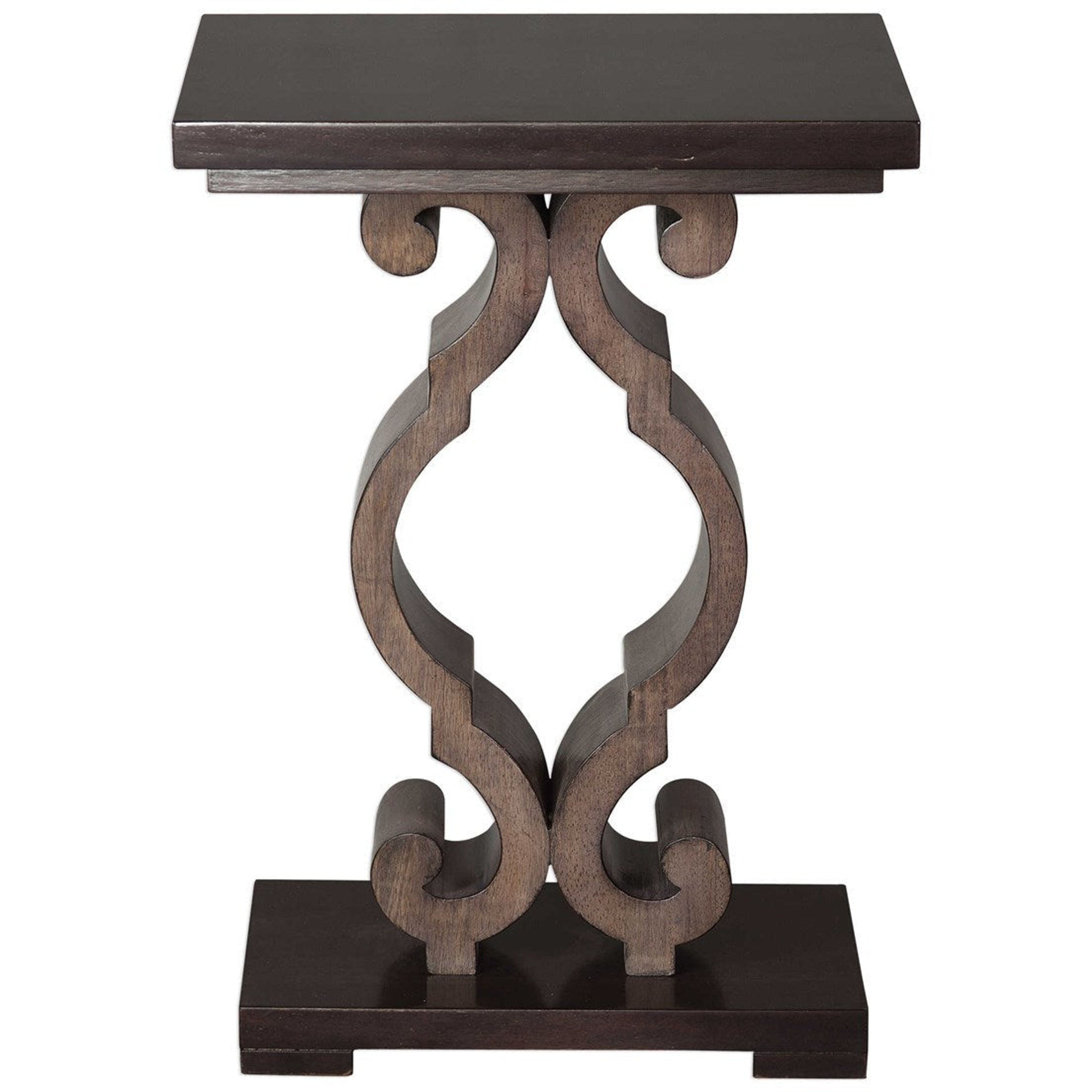 Uttermost Parina Ebony and Taupe Gray Wood Accent Table - Image 2