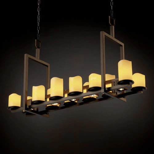 2-Up and Five-Downlight Dark Bronze Short Bridge Chandelier - Image 1
