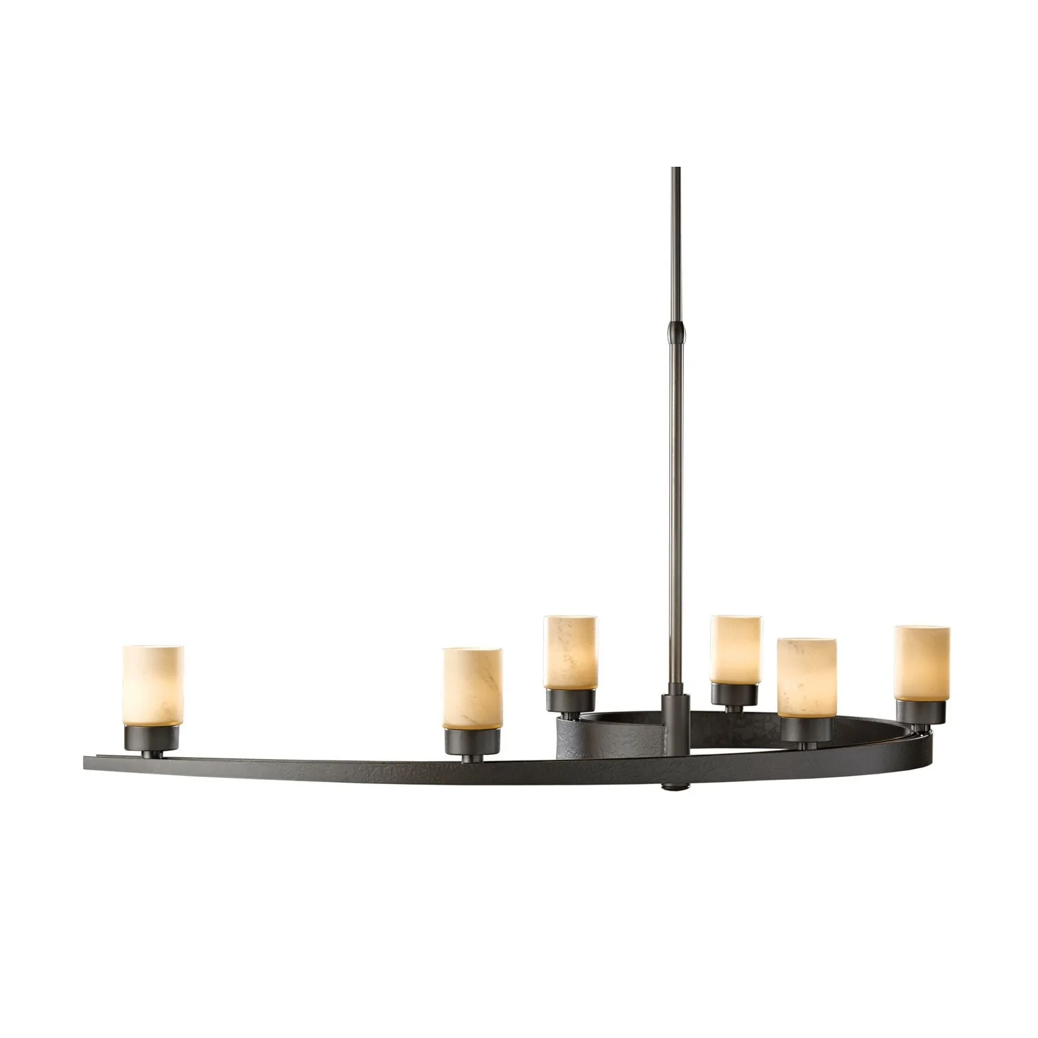 Six-Light Chandelier with Stone Glass - Image 1
