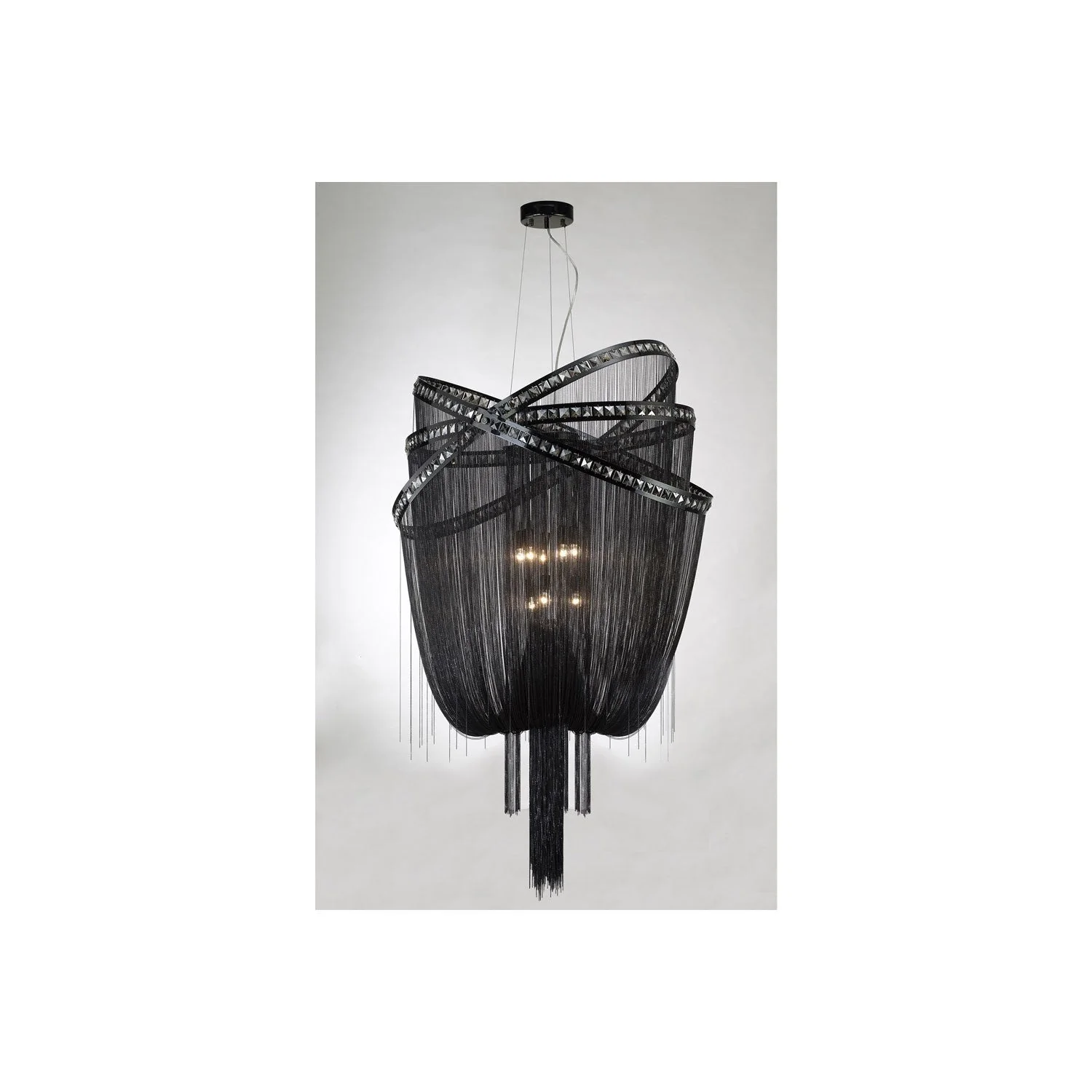 Wilshire Blvd. Black Chrome Nine-Light Chandelier - Image 1