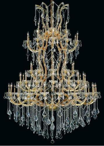 Gold Sixty-One Light 54-Inch Chandelier with Royal Cut Clear Crystal - Image 1