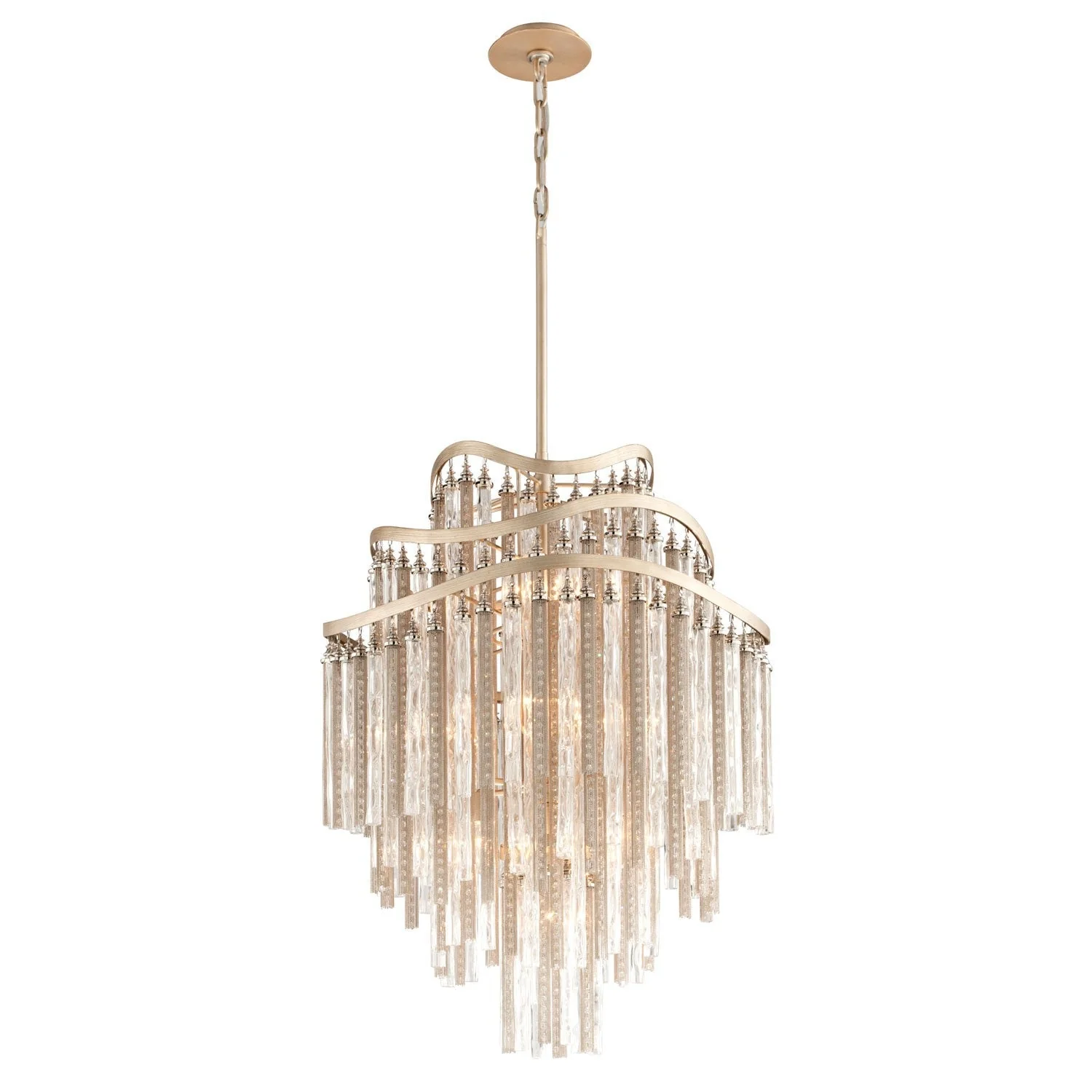 Silver Leaf 10-Light Pendant - Image 1