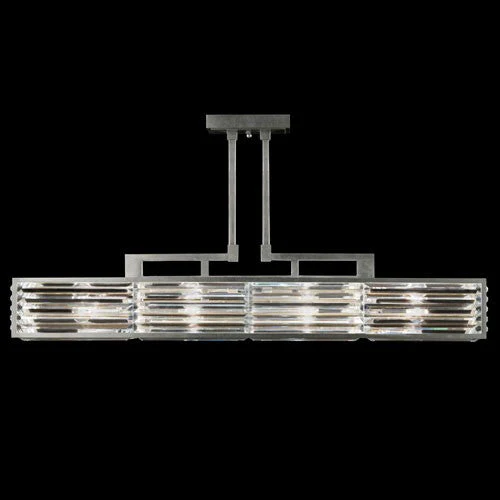 Crystal Enchantment 10-Light Island Pendant in Silver Leaf Finish - Image 1