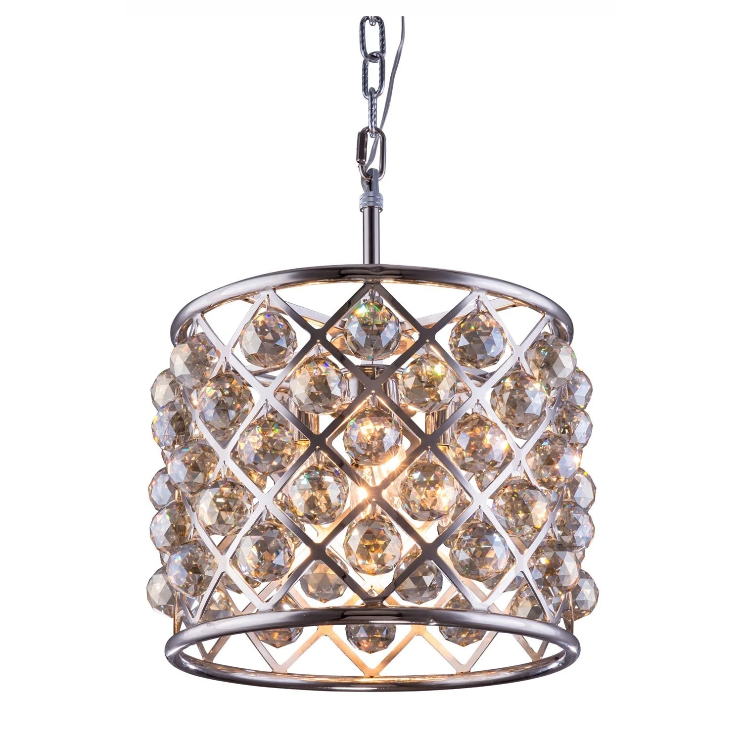 Madison Polished Nickel Four-Light Pendant with Royal Cut Golden Teak Crystals - Image 1