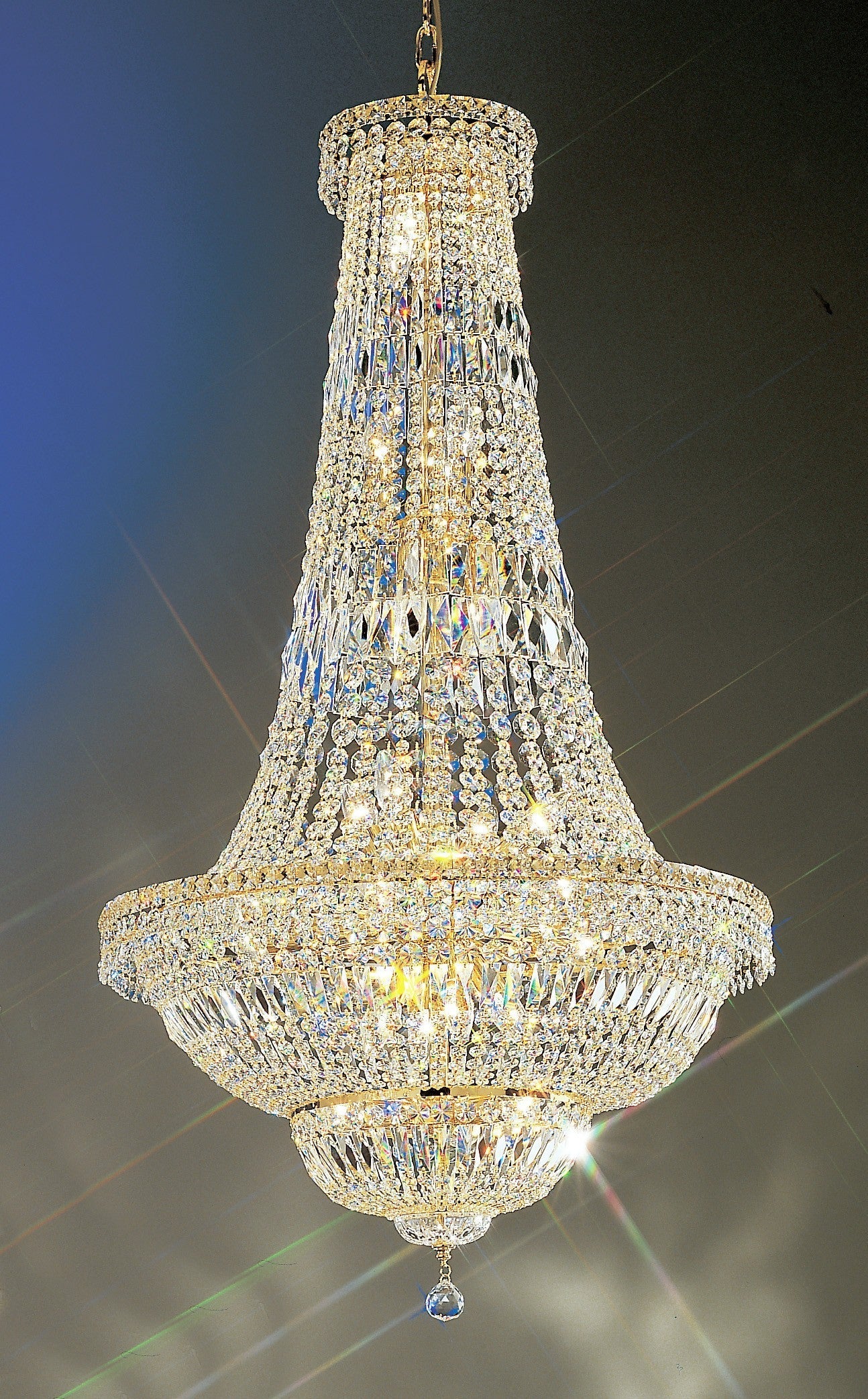 24 lights crystal chandelier with crystalique crystal and 24K gold plate finish - Image 1