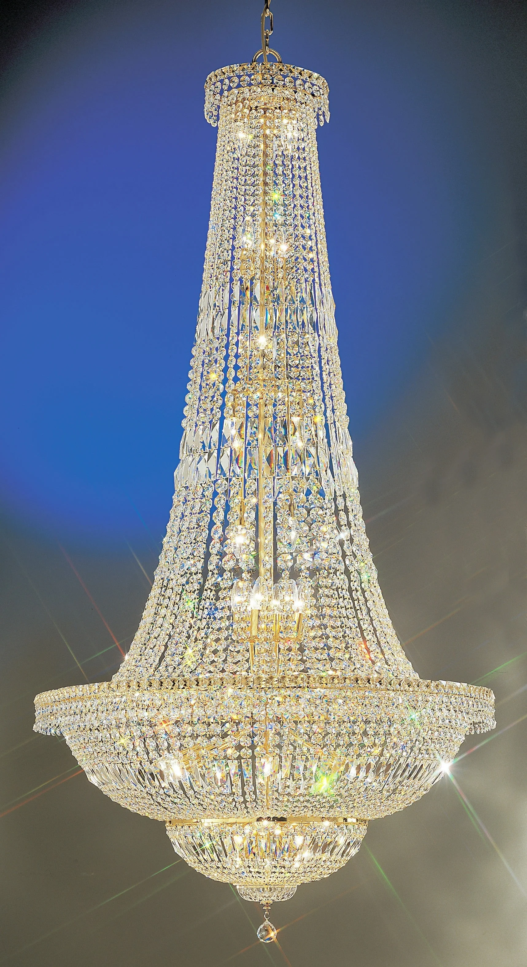 40 lights crystal chandelier with crystalique crystal and 24K gold plate finish - Image 1