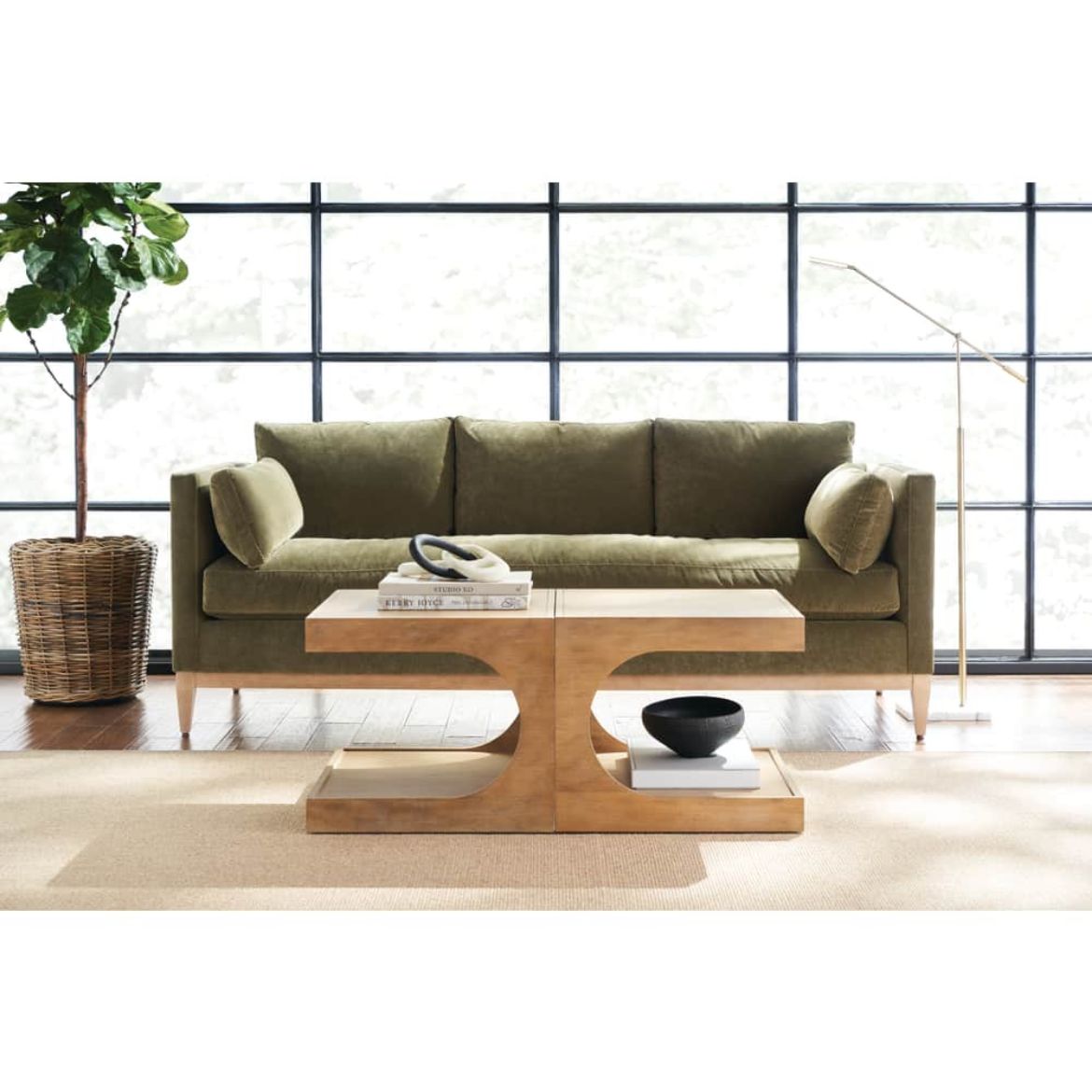 Rowe Furniture Dune Modern Wood Rectangle Coffee Table - Image 3