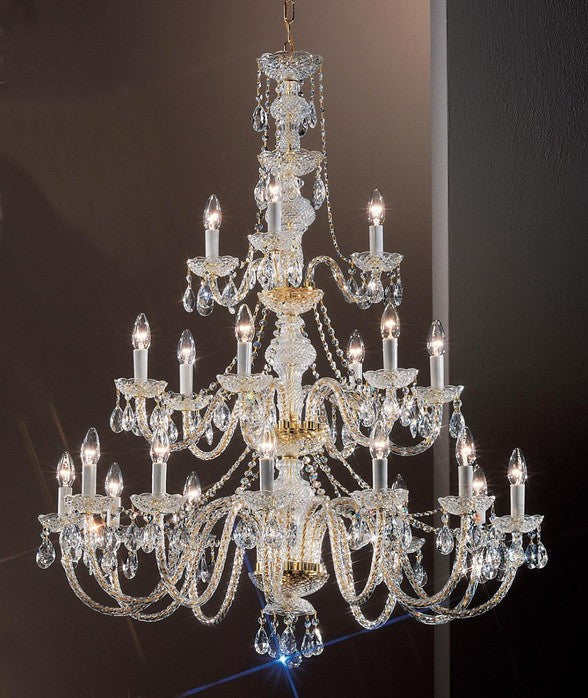 12+6+3 Light Crystal chandelier with Chinese crystal and gold plated finish - Image 1