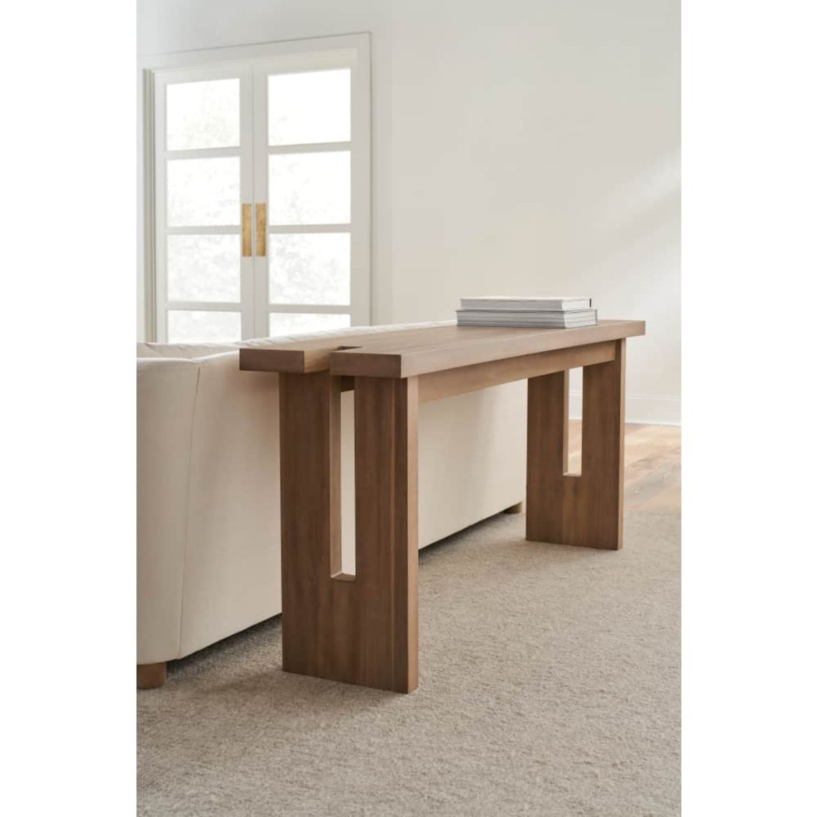 Rowe Furniture Theory Acacia Wood Console Table - Image 2
