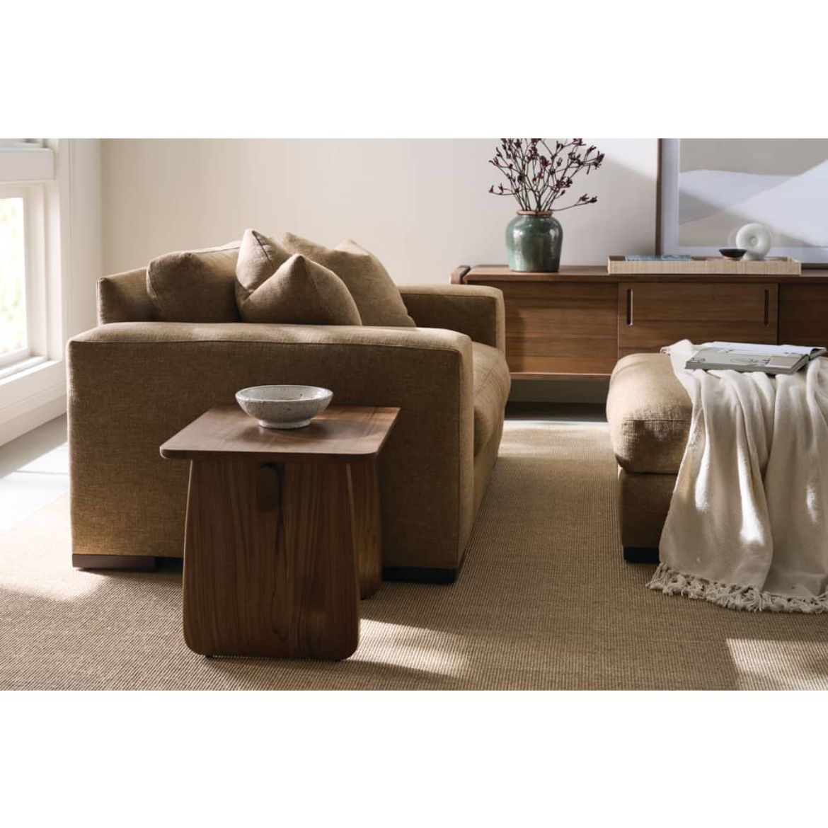 Rowe Furniture Nova Rectangle Teak Wood End Table - Image 2