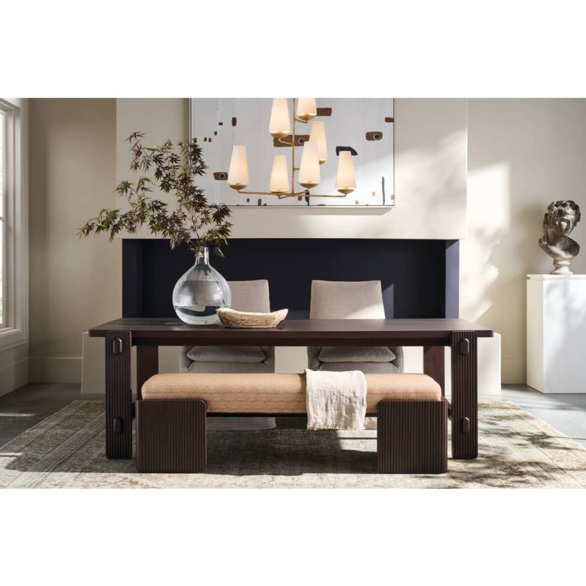 Rowe Furniture Kindred Rectangle Wood Dining Table ~ Mahogany Top Godiva Finish - Image 2
