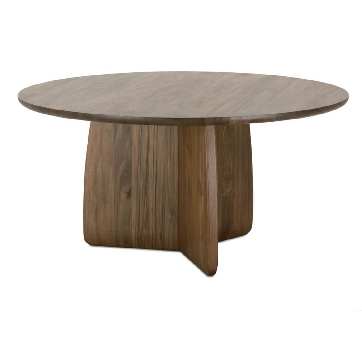 Rowe Furniture Nova Round Teak Wood Dining Table - Image 1