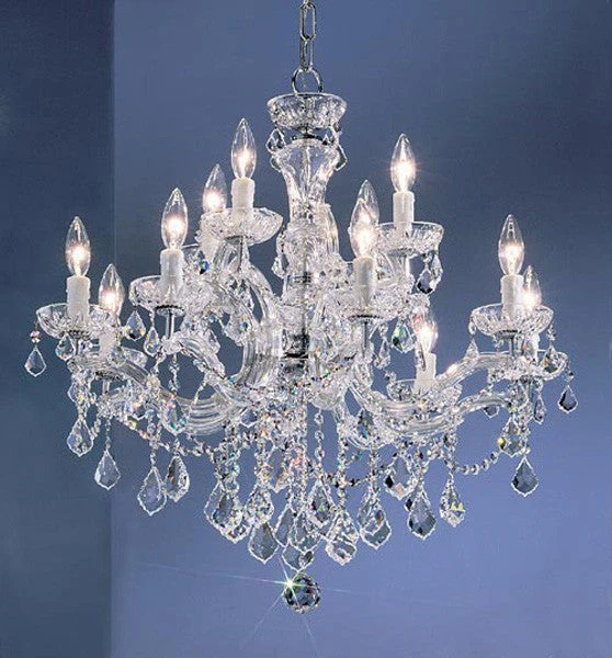 12 Light maria theresa crystal chandelier with crystalique clear crystal with chrome finish - Image 1