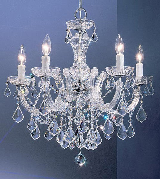 Maria Therese crystal chandelier with crystalique clear crystal with chrome finish - Image 1