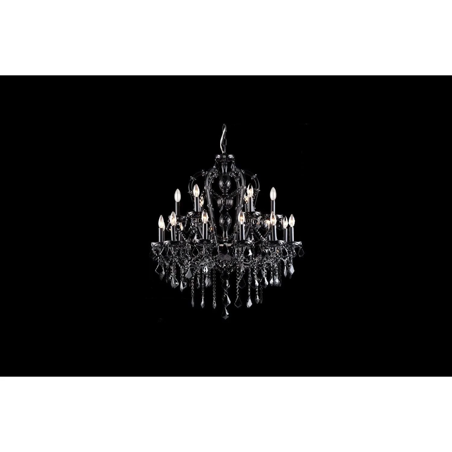 Black Crystal 18-Light Chandelier - Image 1
