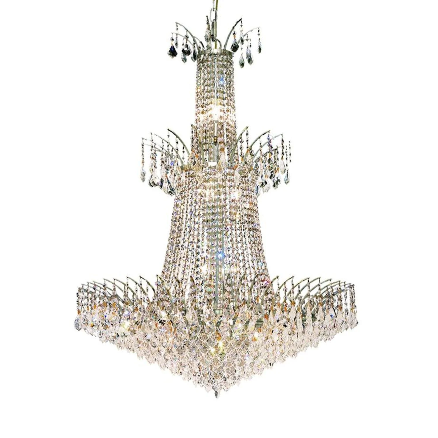 Victoria Chrome Eighteen-Light Chandelier with Clear Royal Cut Crystals - Image 1