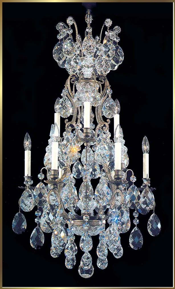 9 Light Versailles crystal Chandeliers dressed with crystal pendants - Image 1
