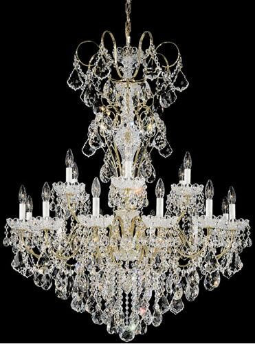 Gold 18-Light Clear Heritage Handcut Crystal Chandelier, 36W x 44H x 36D - Image 1