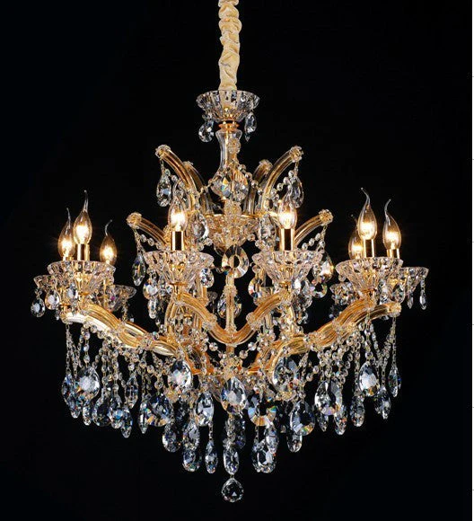Gold plated 10 Light Maria Theresa crystal Chandelier - Image 1