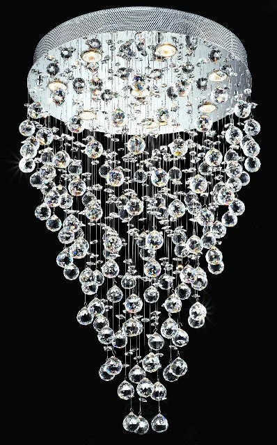 8 Light contemporary polished chrome crystal chandelier - Image 1