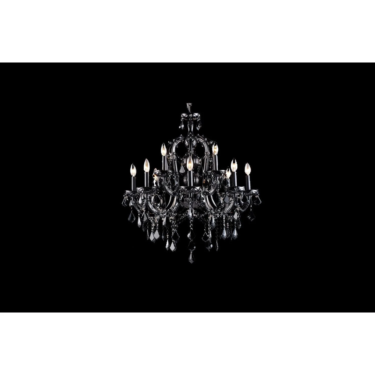 Black Crystal Twelve-Light Chandelier - Image 1