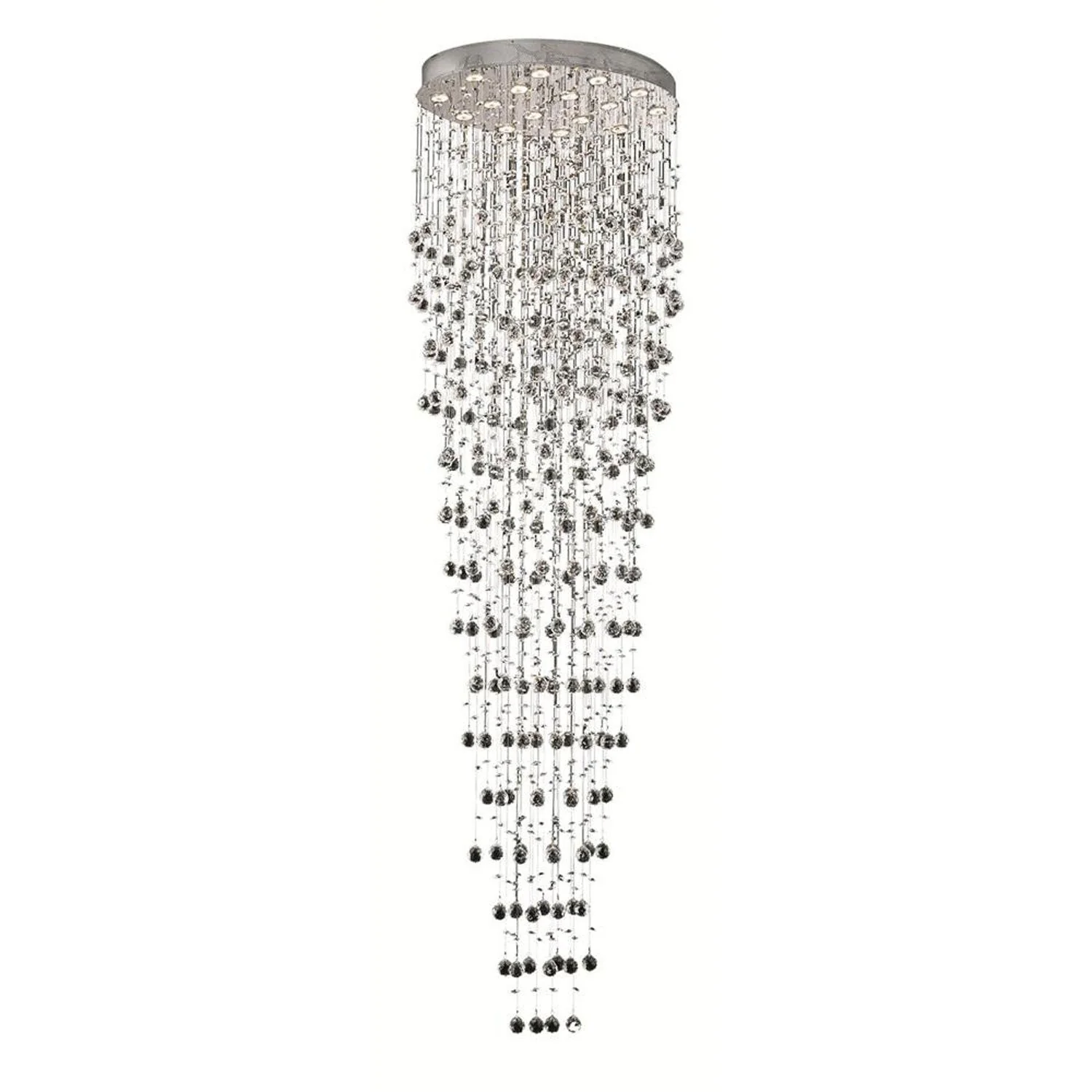 Galaxy Chrome Sixteen-Light 22.5-Inch Semi Flush Mount with Royal Cut Clear Crystal - Image 1