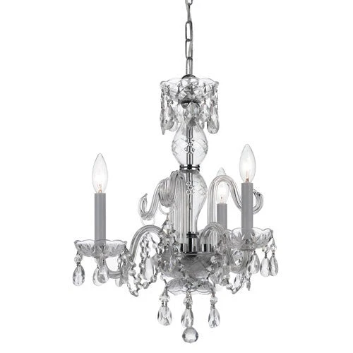 Polished Chrome Three-Light Mini Chandeliers - Image 1