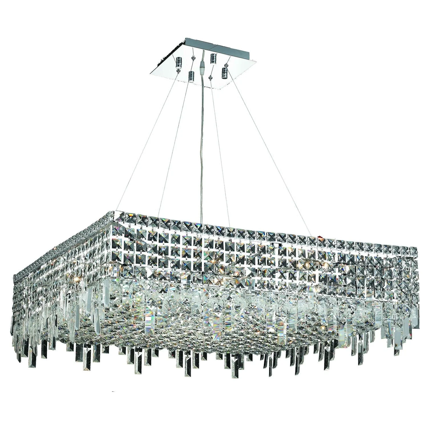 Maxim Chrome Twelve-Light 32-Inch Pendant with Royal Cut Clear Crystal - Image 1