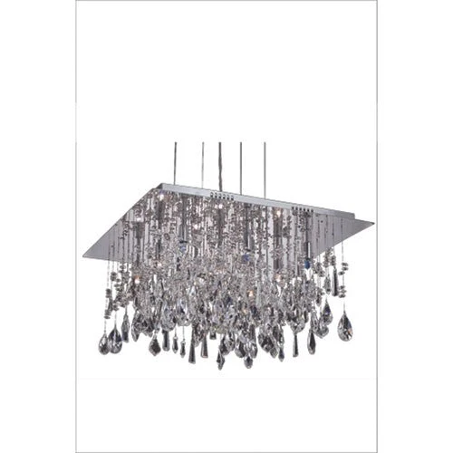 Chrome Nine-Light Chandelier with Clear Royal Cut Crystals - Image 1