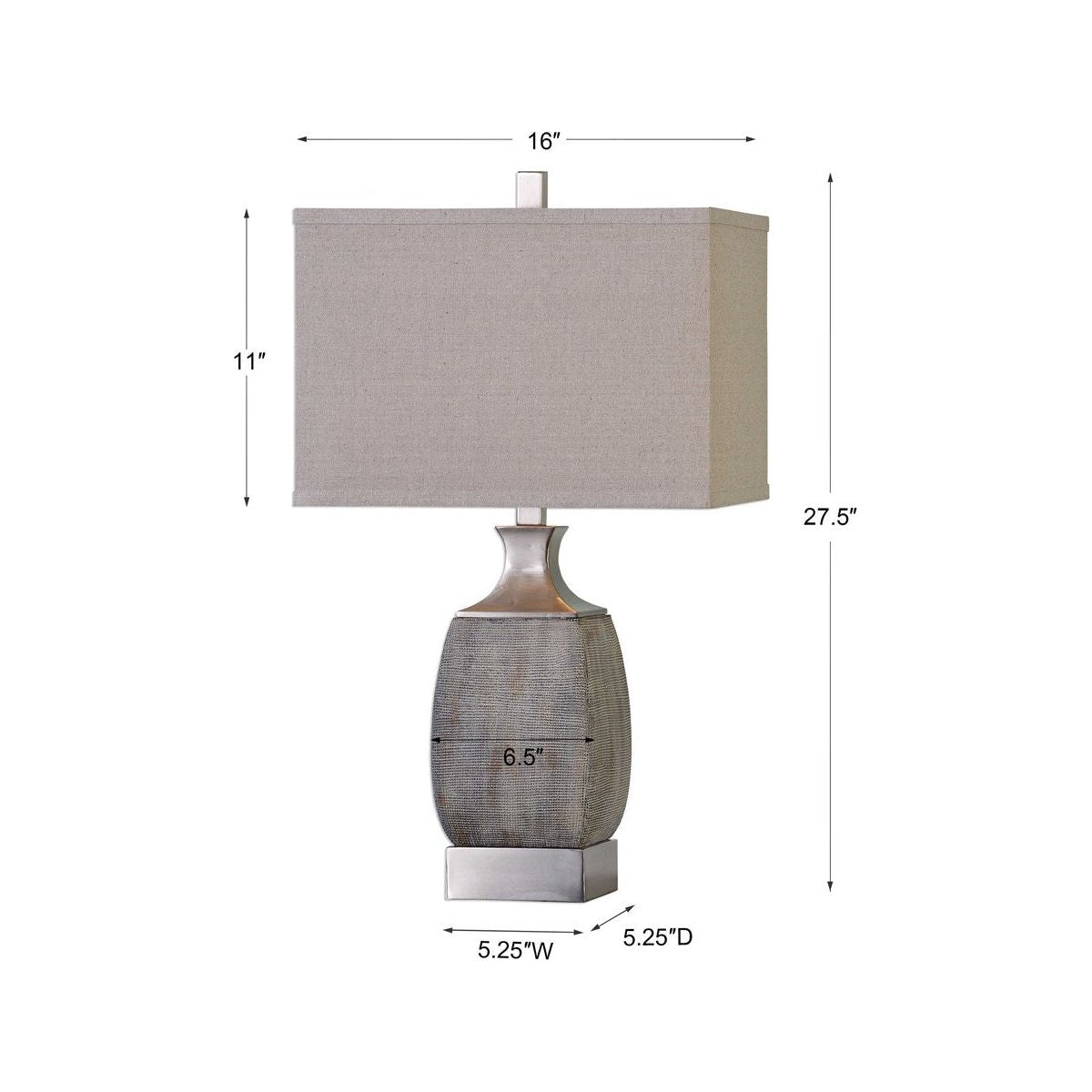 Uttermost Caffaro Textured Rust Bronze Ceramic Table Lamp With Light Beige Linen Shade - Image 3