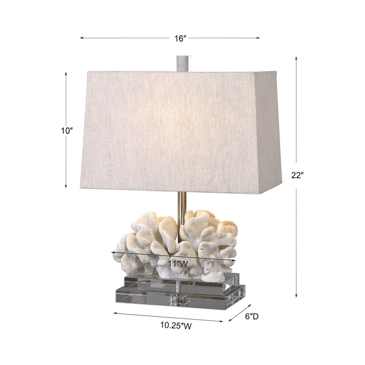 Uttermost Coral Sculpture Table Lamp With Beige Linen Shade - Image 3