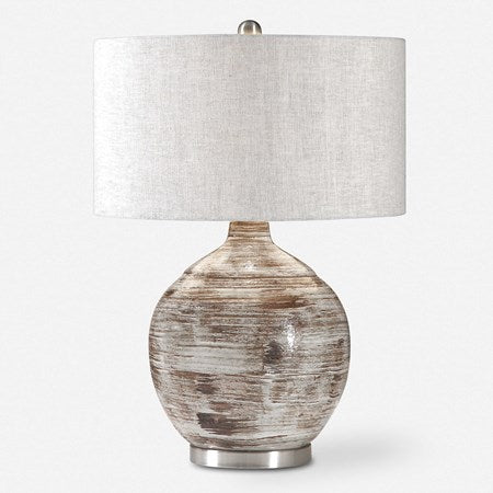 Uttermost Tamula Ceramic Table Lamp With Beige Linen Shade - Image 2