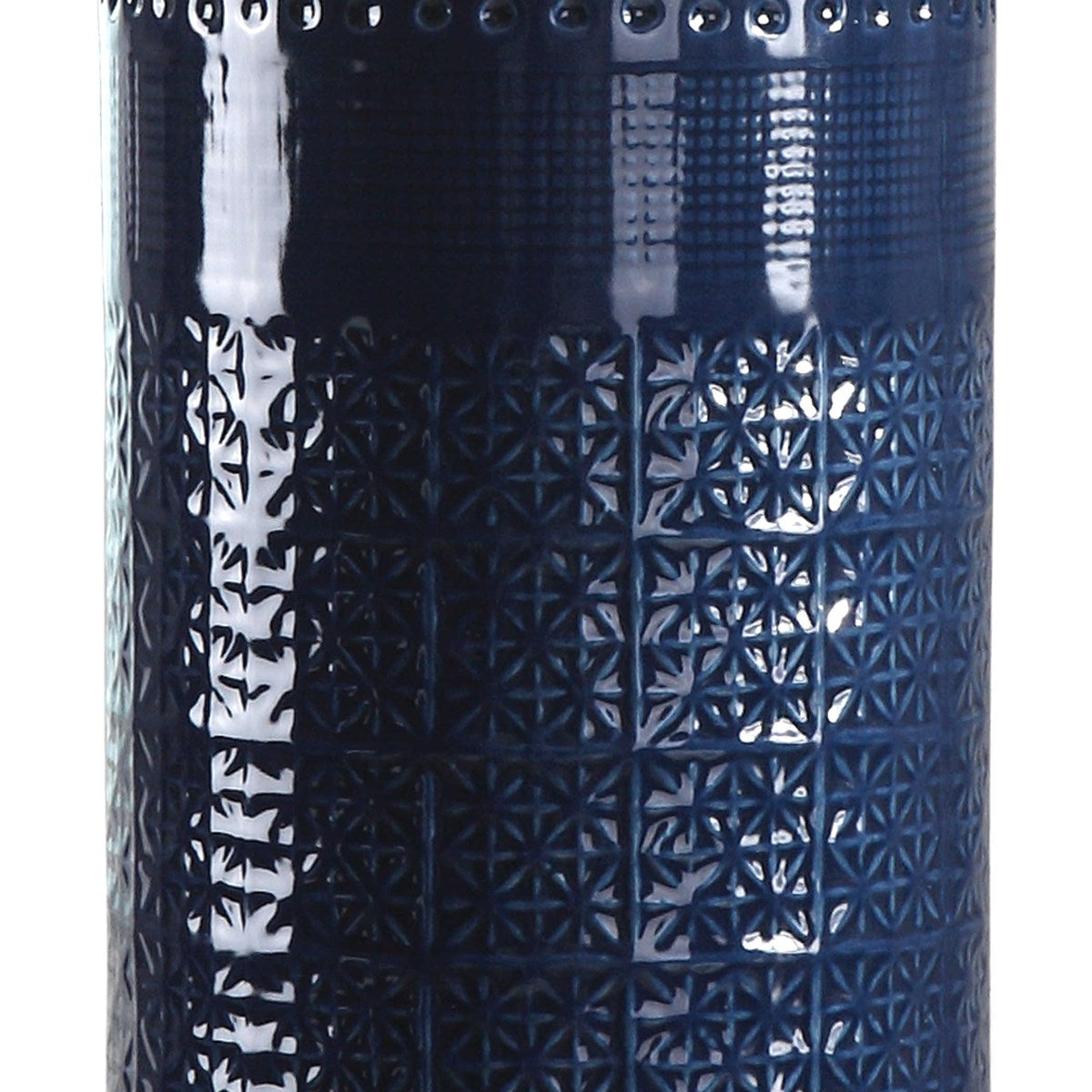 Uttermost Thalia Royal Blue Glaze Ceramic Table Lamp With White Linen Shade - Image 3