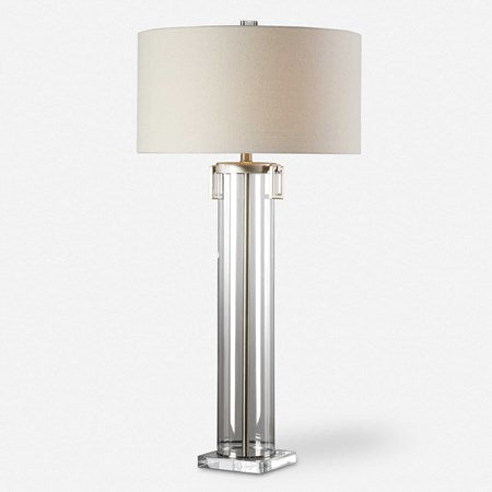 Uttermost Monette Acrylic Table Lamp With Off-White Linen Shade - Image 2