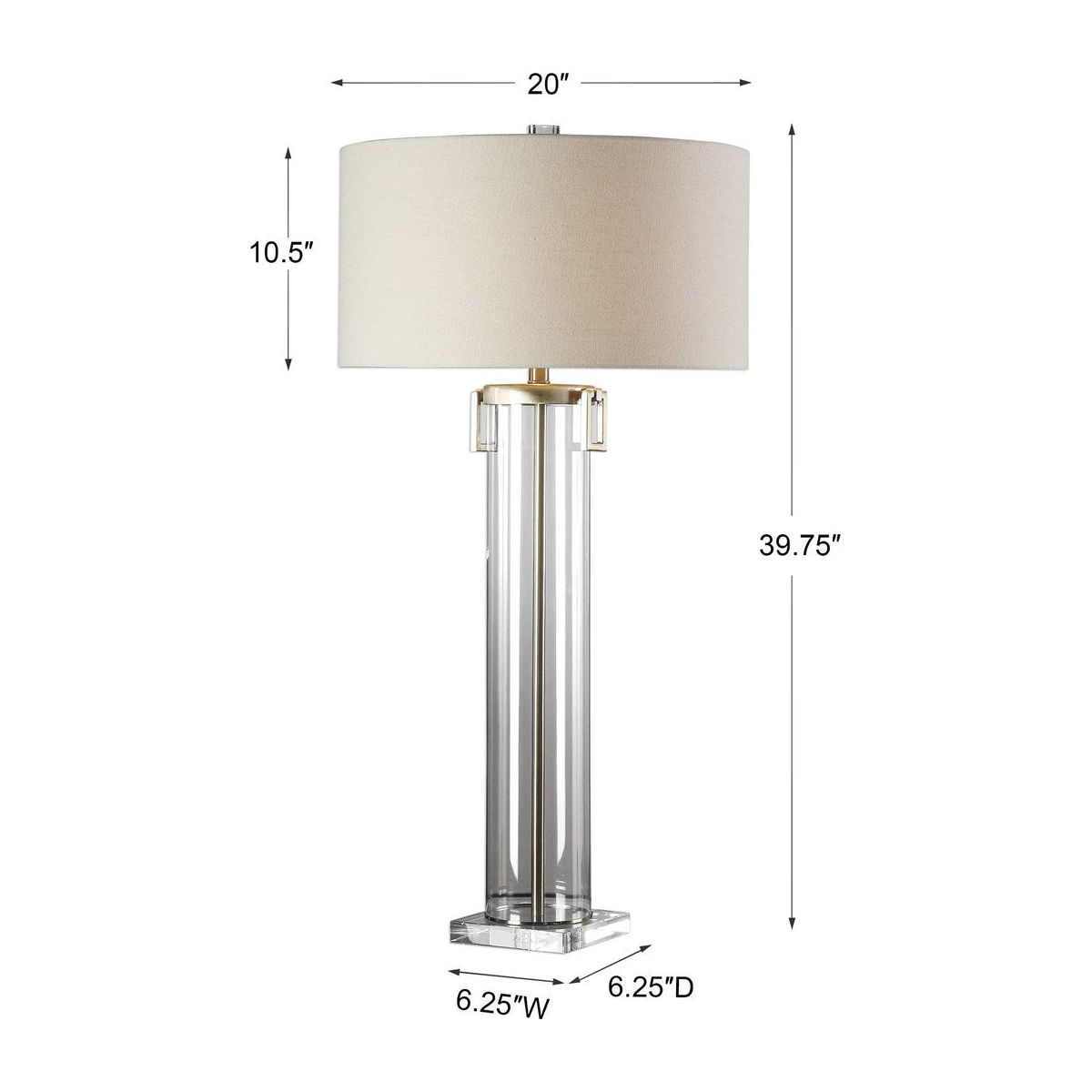 Uttermost Monette Acrylic Table Lamp With Off-White Linen Shade - Image 3