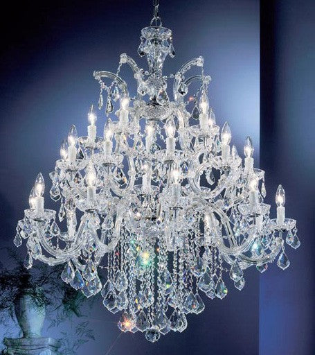 25 Light Traditional crystal chandelier with clear crystal with chrome finish - Image 1