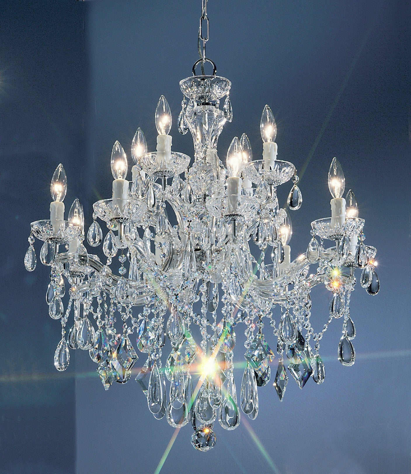12 Light Maria Theresa Crystal chandelier in chrome finish - Image 1
