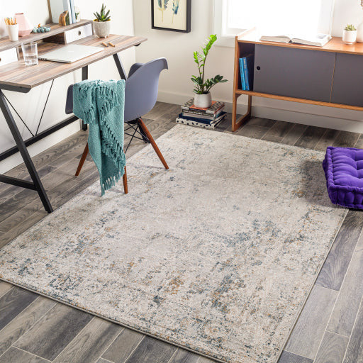 Surya Rugs Carmel Collection Light Gray, Dark Blue, Off White, Gray, Mustard & Brown Area Rug CRL-2306 - Image 1