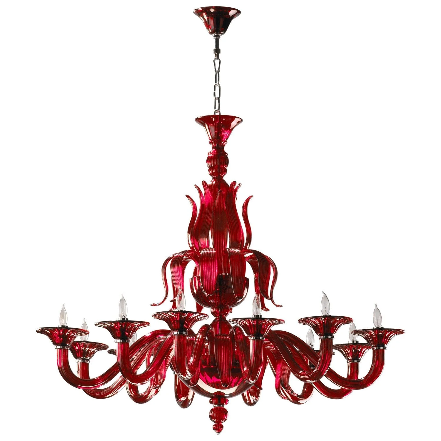 Red 12-Light Chandelier - Image 1