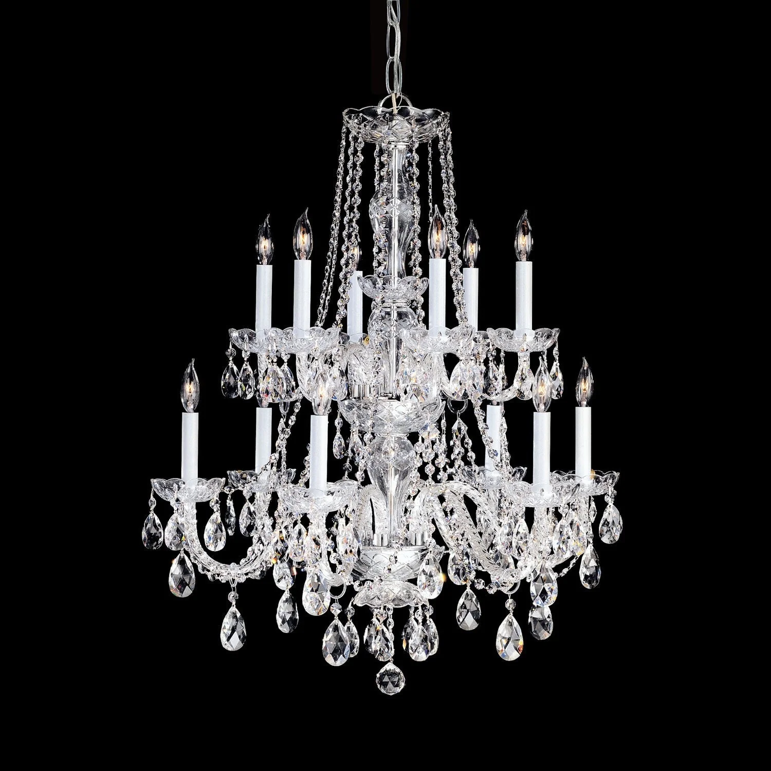 Strass Crystal Polished Chrome Six-Light Chandelier - Image 1