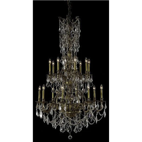French Gold Sixteen-Light 37-Inch Chandelier with Royal Cut Clear Crystal - Image 1