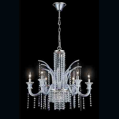 11-Light 28.25-Inch Wide Chandelier with Ice Blue Crystal - Image 1