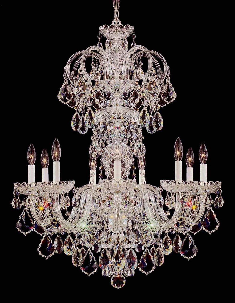 9 Lights Bohemian Crystal chandelier in polished chrome finish - Image 1