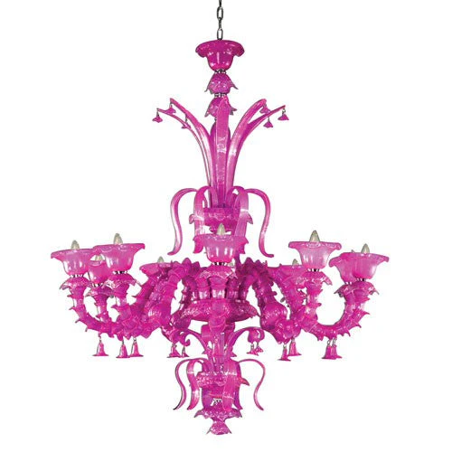 Orillia Fuchsia Ten-Light Chandelier - Image 1