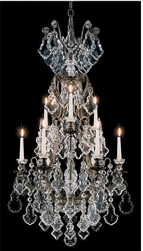 Silvergild 10-Light Chandelier with Clear Hand Cut Crystal - Image 1