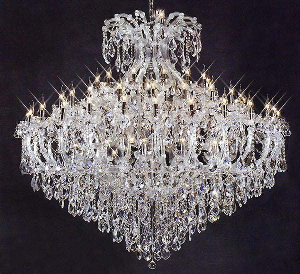 Polished chrome Maria Theresa chandelier dressed with 25%full lead crystals - Image 1