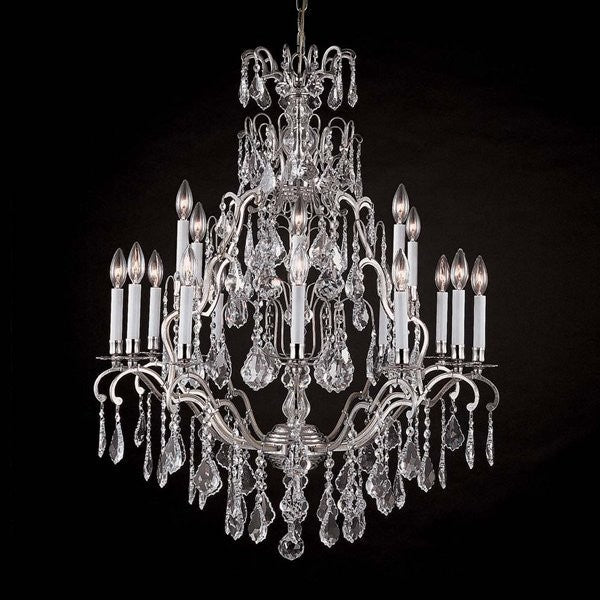 Polished chrome 20 Light Wrought Iron crystal Chandelier - Image 1