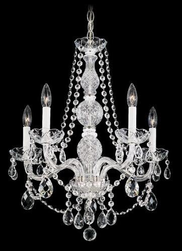 Silver Five-Light Clear Heritage Handcut Crystal Chandelier, 20.5W x 24H x 20.5D - Image 1
